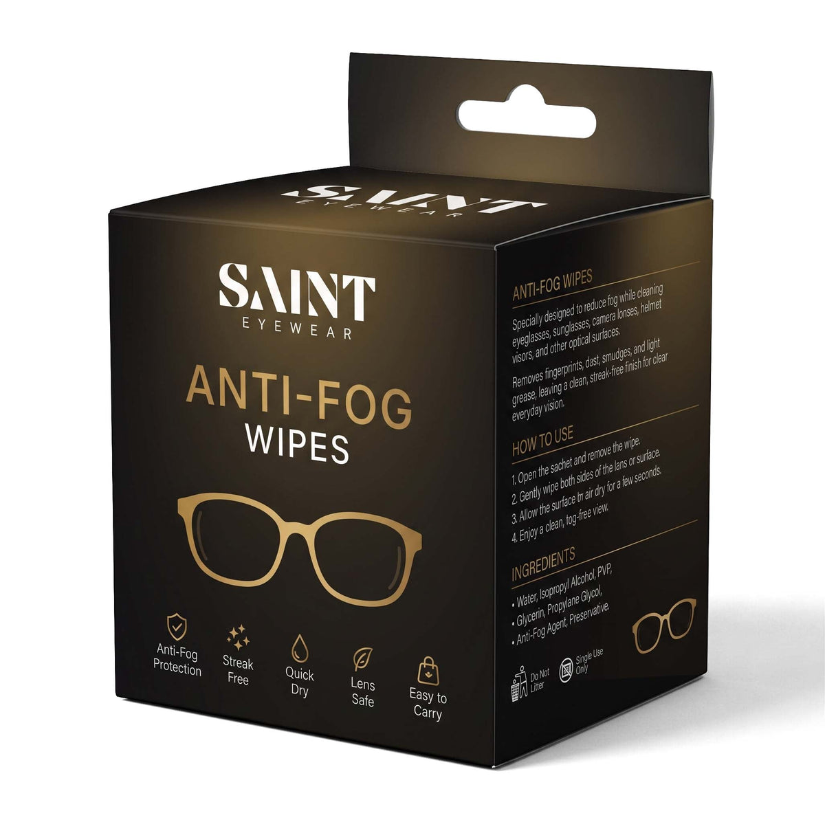 Anti fog wipes cleaner